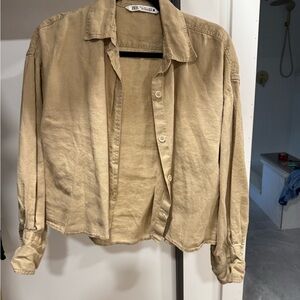 Zara Light Tan Casual Shirt